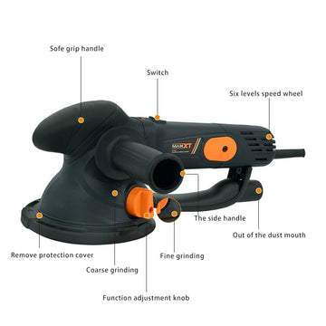 MAXXT Electric Random Orbital Sander Polisher With 6inch Backing Pad two modes for coarse sanding and fine sanding